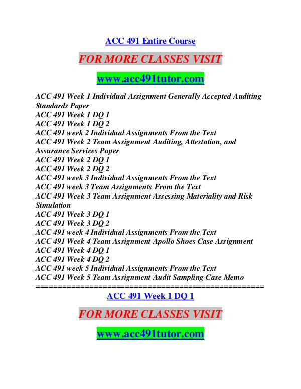 ACC 491 TUTOR Education  Terms/acc491tutor.com ACC 491 TUTOR Education  Terms/acc491tutor.com