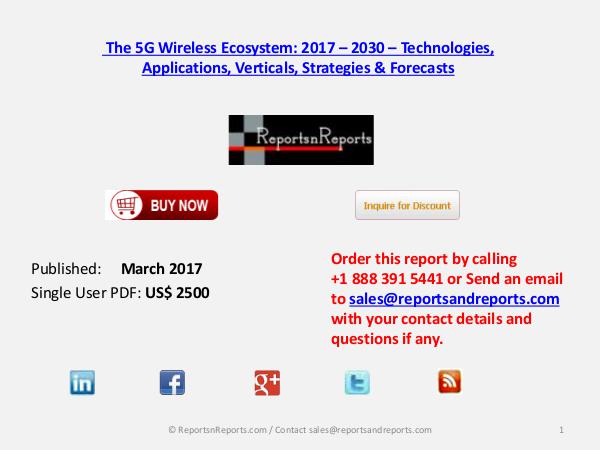 5G Wireless Market (Ecosystem) to Grow at a 70% CAGR by 2025 Mar 2017