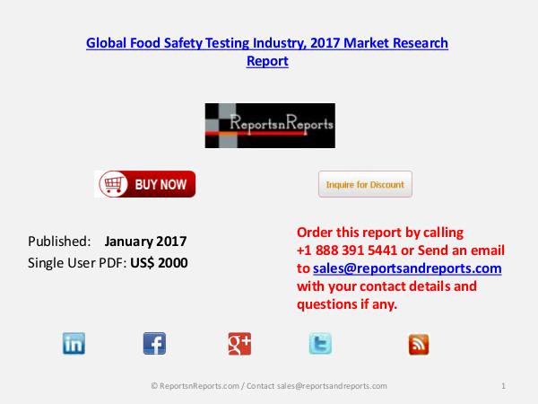 Global Food Safety Testing Market Analysis & Forecasts 2021 Global Analysis on Food Safety Testing Market