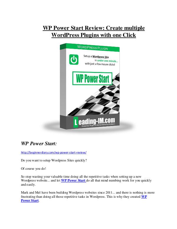 marketing WP Power Start Review-(GIANT) bonus & discount