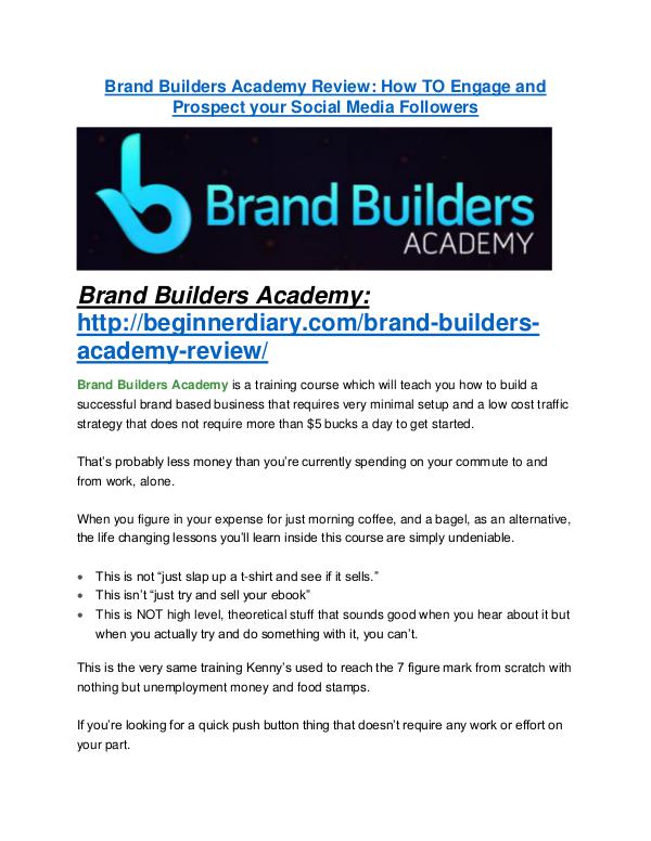 Brand Builders Academy review and sneak peek demo