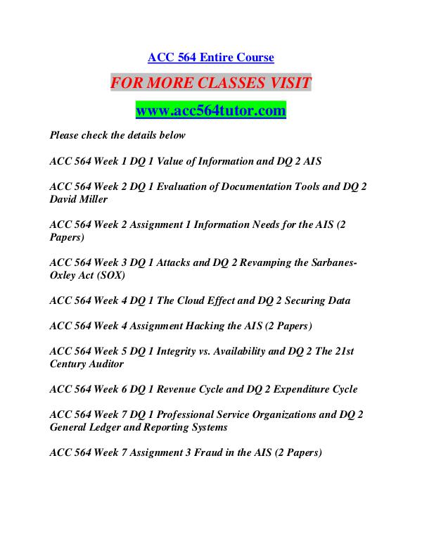 ACC 564 TUTOR Education  Terms/acc564tutor.com ACC 564 TUTOR Education  Terms/acc564tutor.com