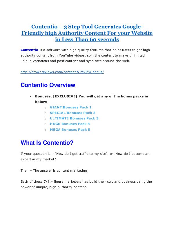 Contentio review-(SHOCKED) $21700 bonuses