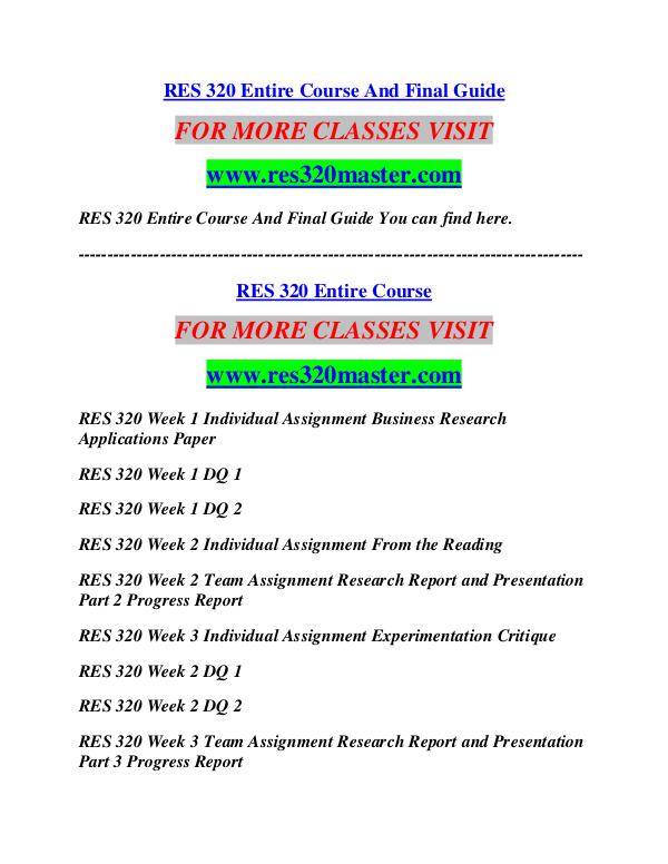 RES 320 MASTER Career Path Begins/res320master.com RES 320 MASTER Career Path Begins/res320master.com