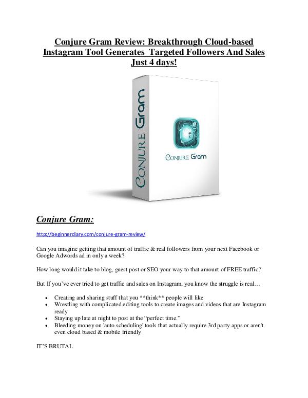 Conjure Gram Review and (Free) GIANT $14,600 BONUS