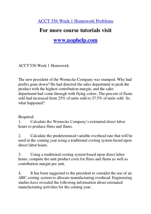 ACCT 556 Experience Tradition/uophelp.com ACCT 556 Experience Tradition/uophelp.com