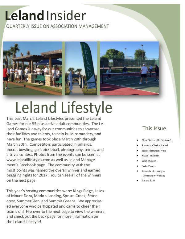 Leland Insider Spring/Summer Edition Spring/ Summer Edition