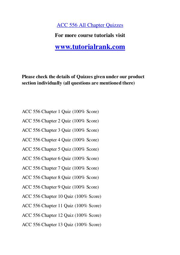 ACC 556 STR Course Great Wisdom / tutorialrank.com ACC 556 STR Course Great Wisdom / tutorialrank.com