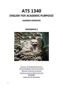 ATS1340 ENGLISH FOR ACADEMIC PURPOSES WORKBOOK 1