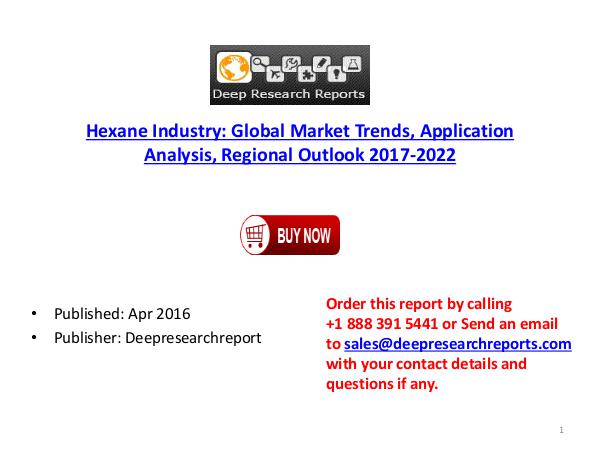 Global Hexane Industry 2017 Market Trends, Analysis,Growth &Forecast Hexane Industry