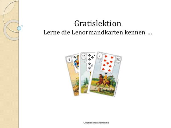 Gratislektion Lenormandkarten lernen 16.11.2016