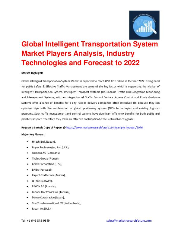 Global Intelligent Transportation System Market