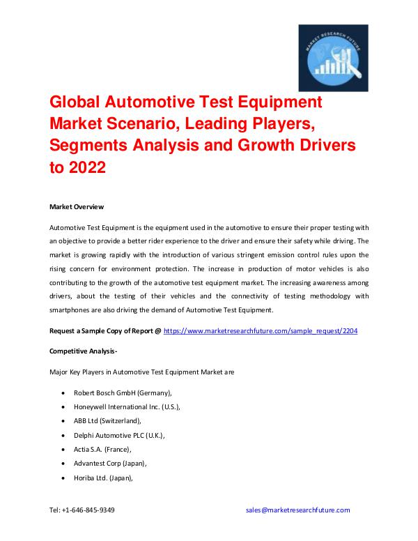 Shrink Sleeve Labels Market 2016 market Share, Regional Analysis and Global Automotive Test Equipment Market