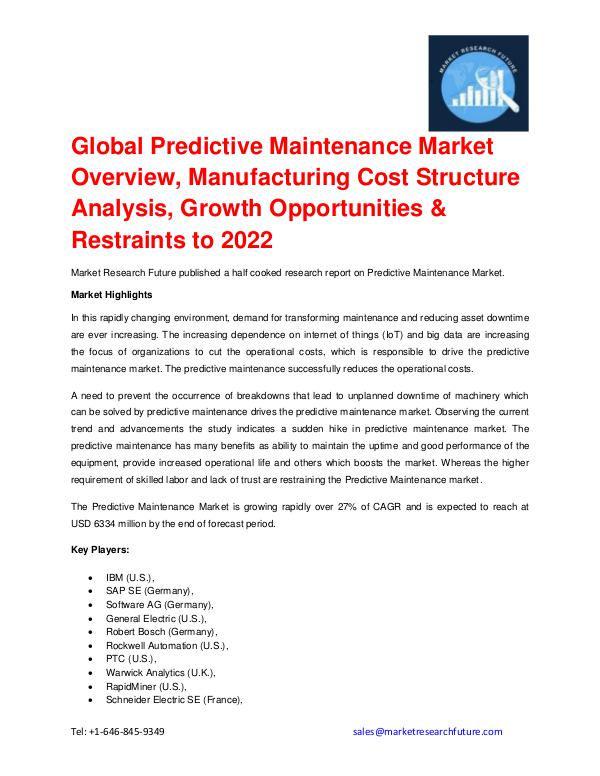 Global Predictive Maintenance Market