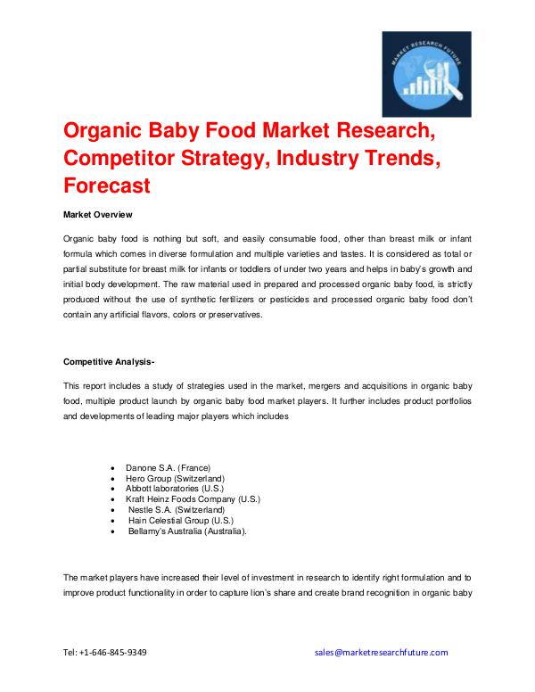 Organic Baby Food Market is Expected to Grow at a