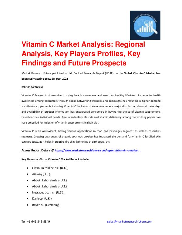 Vitamin C Market is Driven by Increased Demand for