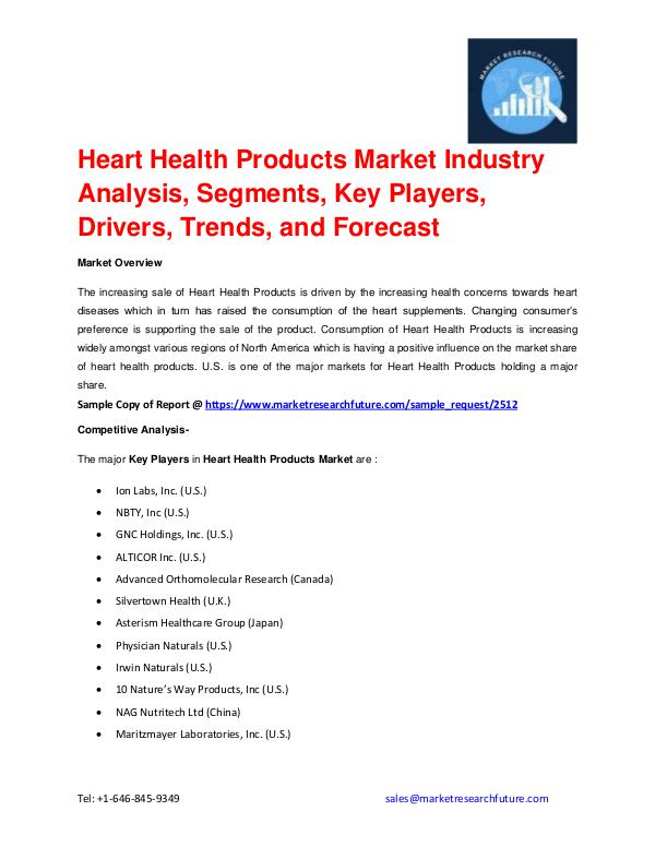 Heart Health Products Market Regional Analysis, Ke