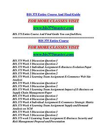 BIS 375 MASTER Future Starts Here/bis375master.com