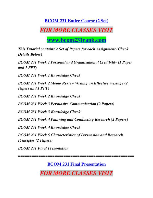 BCOM 231 RANK Future Starts Here/bcom231rank.com BCOM 231 RANK Future Starts Here/bcom231rank.com