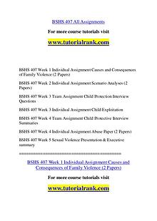 BSHS 407 Course Great Wisdom / tutorialrank.com