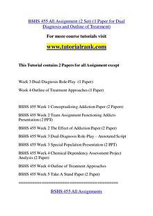 BSHS 455 Course Great Wisdom / tutorialrank.com