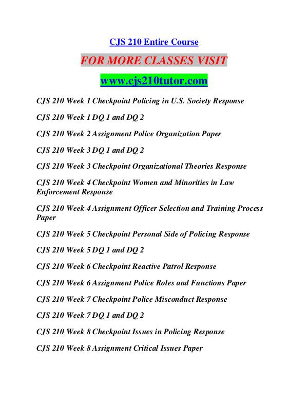 CJS 210 TUTOR Possible Everything/cjs210tutor.com CJS 210 TUTOR Possible Everything/cjs210tutor.com