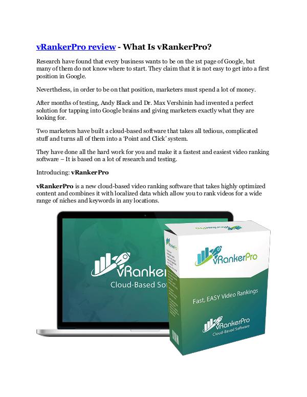 Markeitng vRankerPro review-(SHOCKED) $21700 bonuses