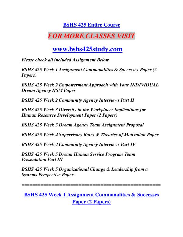 BSHS 425 STUDY Future Starts Here/bshs425study.com BSHS 425 STUDY Future Starts Here/bshs425study.com