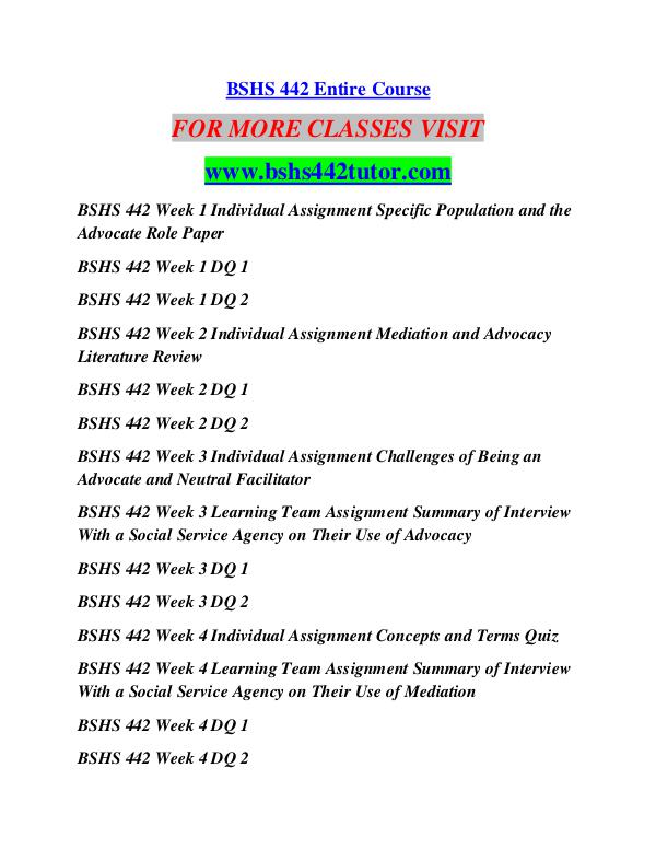 BSHS 442 TUTOR Future Starts Here/bshs442tutor.com BSHS 442 TUTOR Future Starts Here/bshs442tutor.co