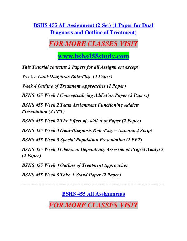 BSHS 455 STUDY Future Starts Here/bshs455study.com BSHS 455 STUDY Future Starts Here/bshs455study.com