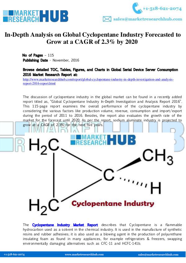 Market Research Report Global Cyclopentane Industry Market Report