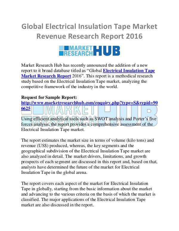 Global Electrical Insulation Tape Market Report