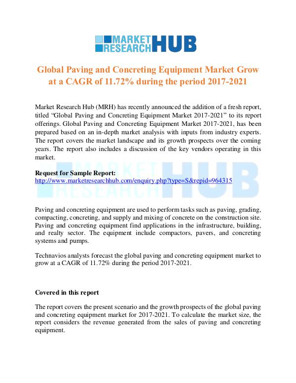 Global Paving & Concreting Equipment Market  Repor