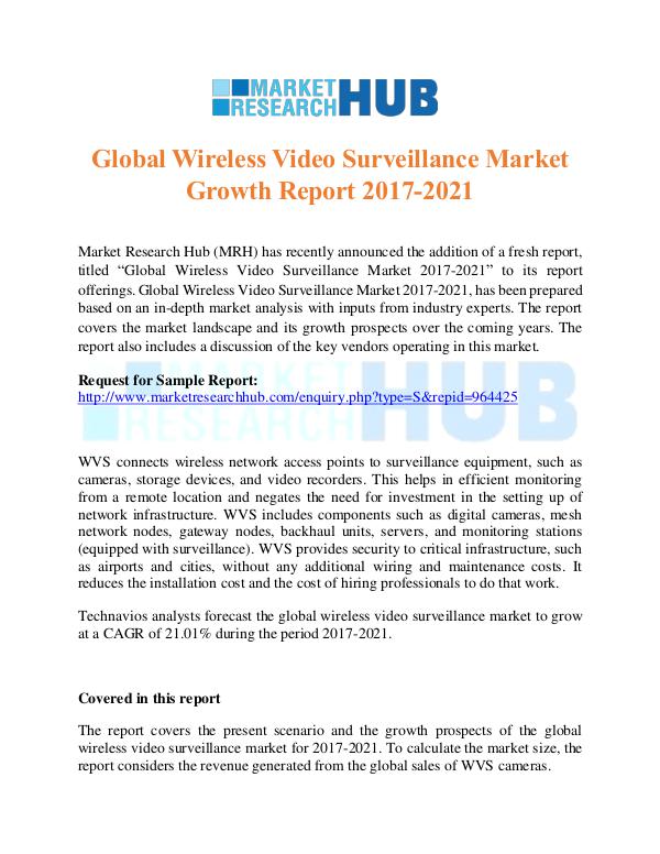 Wireless Video Surveillance Market ReseacrhReport