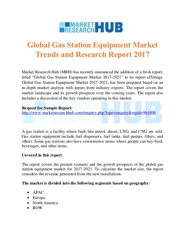 Gas Station Equipment Market Trends Report