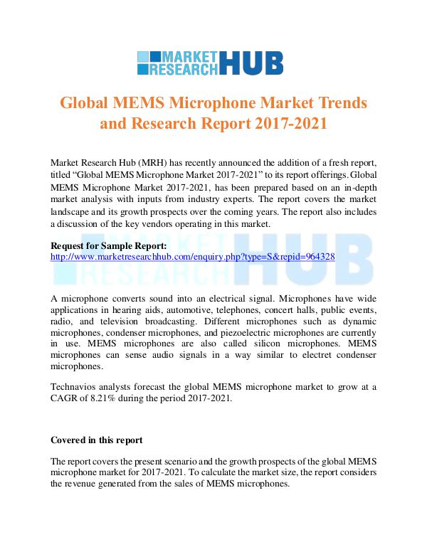 Global MEMS Microphone Market Trends Report