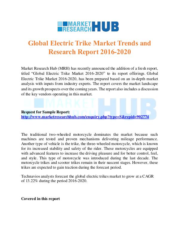 Global Electric Trike Market Trends Report