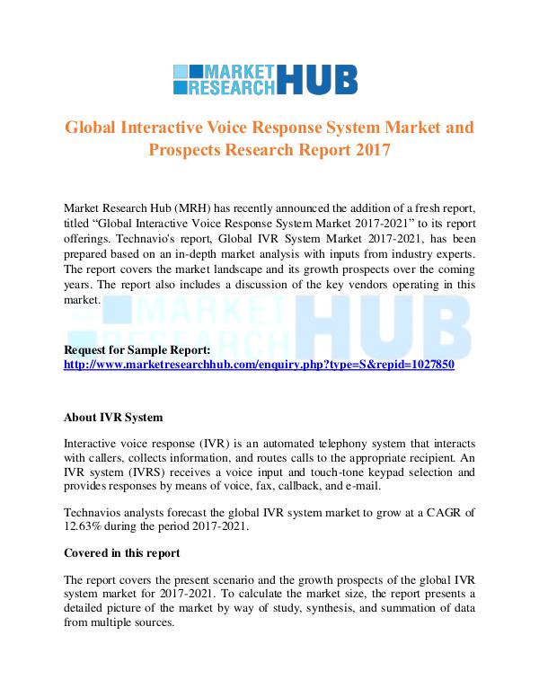 Interactive Voice Response System Market Report