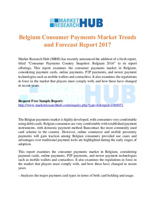 Market Research Report Belgium Consumer Payments Market Trends Report