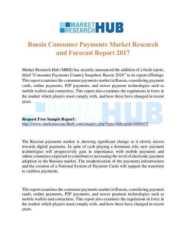 Market Research Report Russia Consumer Payments Market Research Report