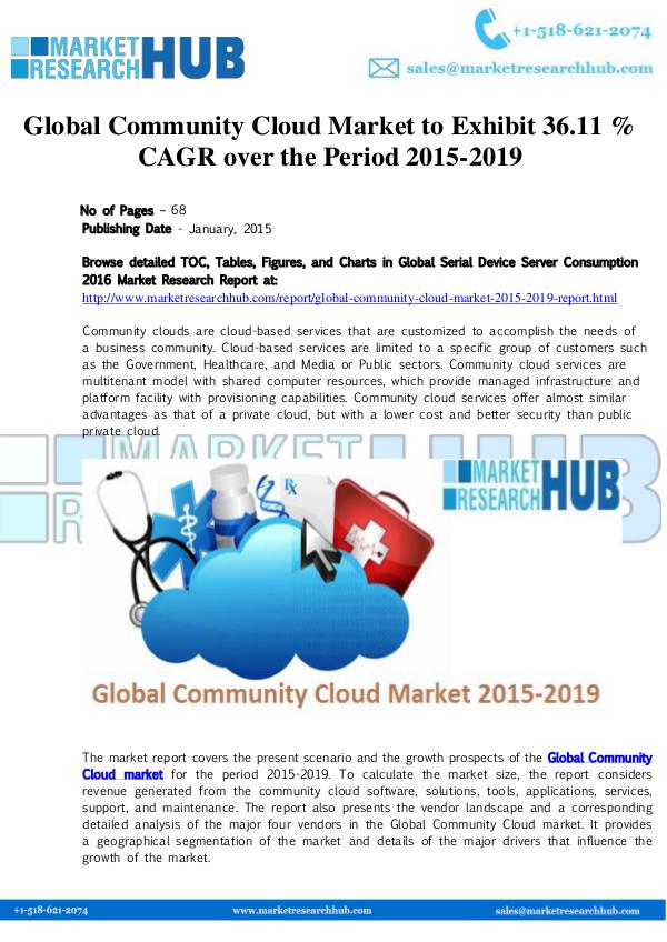 Market Research Report Global Community Cloud Market to Exhibit 36.11 % C