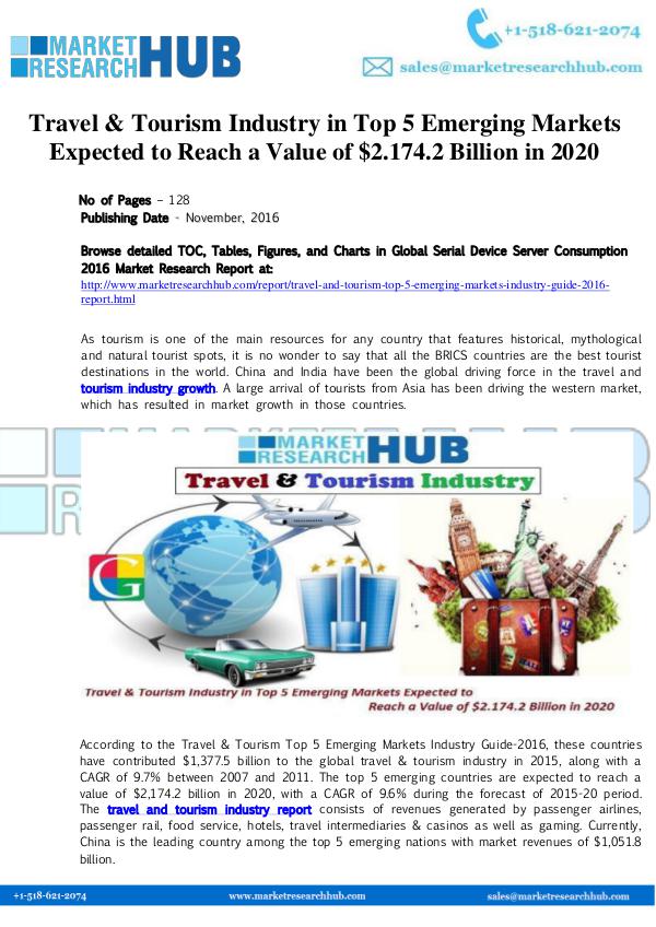 Market Research Report Travel & Tourism Industry in Top 5 Emerging Market