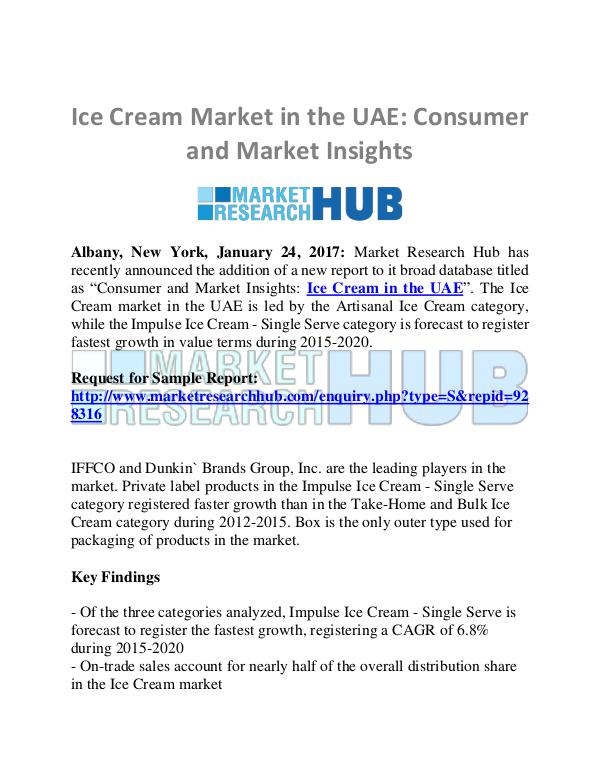 Market Research Report Ice Cream Market in the UAE