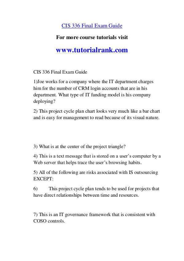 CIS 336 str Course Great Wisdom / tutorialrank.com CIS 336 str Course Great Wisdom / tutorialrank.com