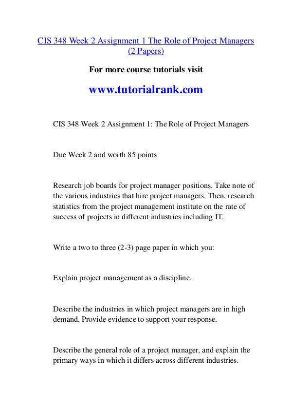 CIS 348 Course Great Wisdom / tutorialrank.com CIS 348 Course Great Wisdom / tutorialrank.com