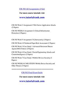 CIS 502 Course Great Wisdom / tutorialrank.com