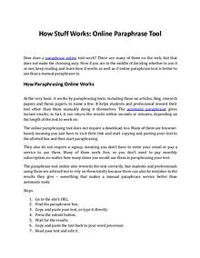 How Does an Online Paraphrase Tool Work?