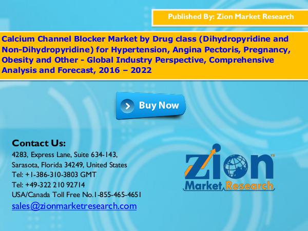 Zion Market Research Calcium Channel Blocker Market, 2016 – 2022