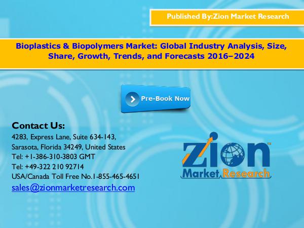 Bioplastics & Biopolymers Market, 2016 – 2024