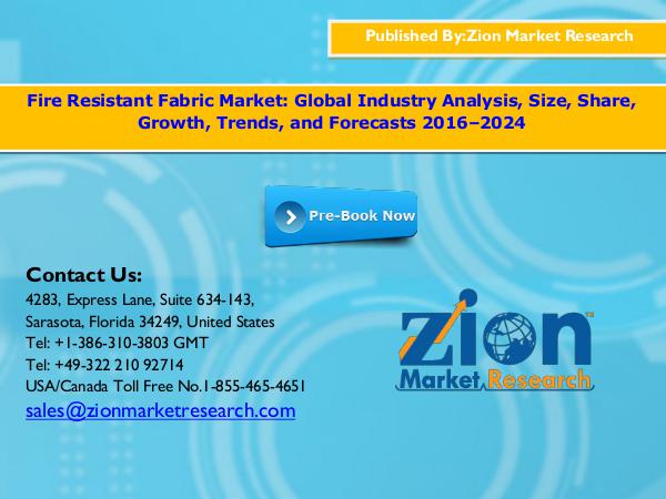 Zion Market Research Fire Resistant Fabric Market, 2016–2024